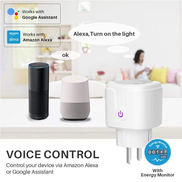 Smart Plug WiFi Socket Power Monitor Timing Function Tuya SmartLife APP Control Works With Alexa Google Assistant Computer Accessories - DailySale