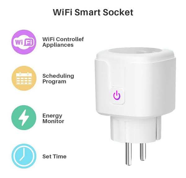 Smart Plug WiFi Socket Power Monitor Timing Function Tuya SmartLife APP Control Works With Alexa Google Assistant Computer Accessories - DailySale