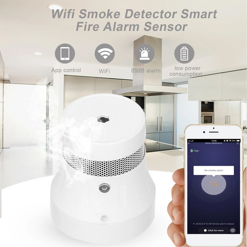 Smart WiFi Standalone Photoelectric Smoke Alarm Everything Else - DailySale