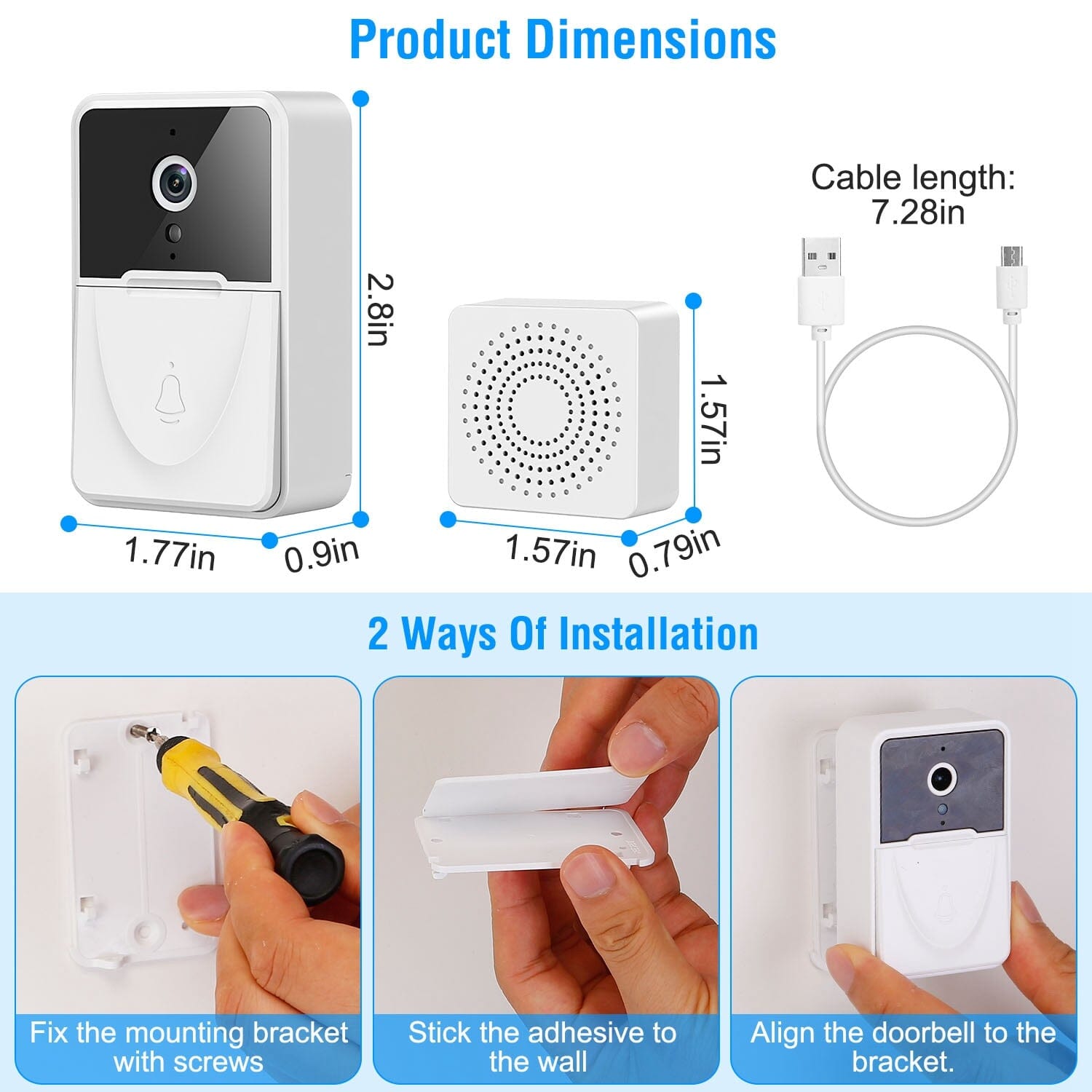 Smart Wireless Wi-Fi Video Security Doorbell Smart Home & Security - DailySale