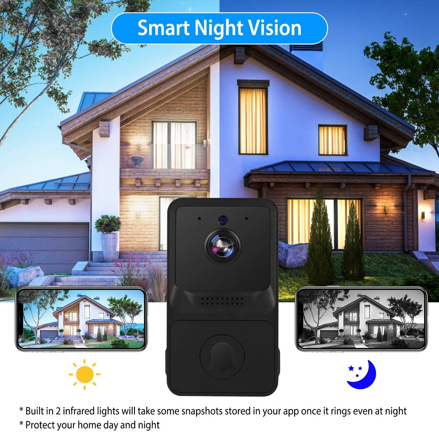 Smart Wireless WiFi Ring Doorbell Smart Home & Security - DailySale