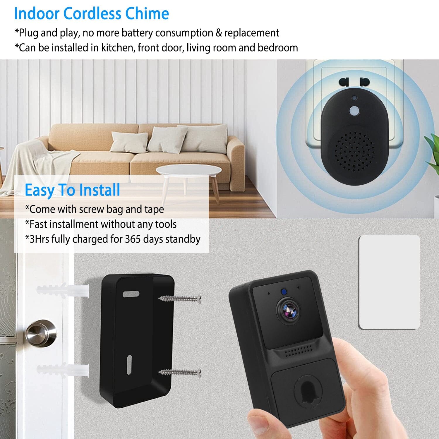 Smart Wireless WiFi Ring Doorbell Smart Home & Security - DailySale