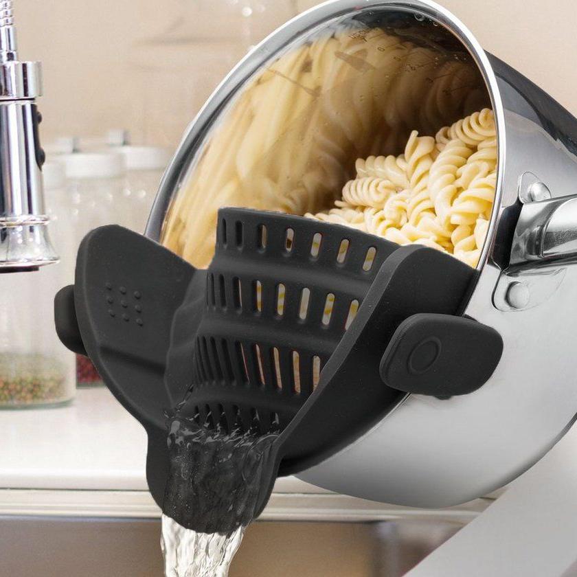 Snap 'N Strain Kitchen Strainer Kitchen & Dining Black - DailySale