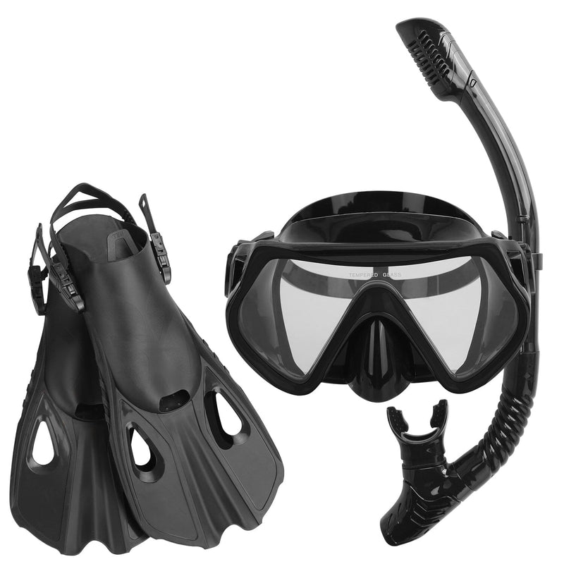 Snorkling Gear Mask Fin Set with Adjustable Swim Fins