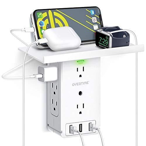 Socket Shelf Wall Outlet Power Charger and Surge Protector Household Batteries & Electrical - DailySale