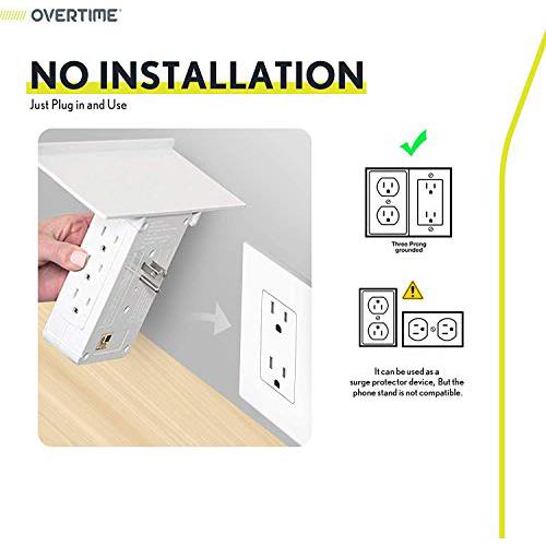 Socket Shelf Wall Outlet Power Charger and Surge Protector Household Batteries & Electrical - DailySale