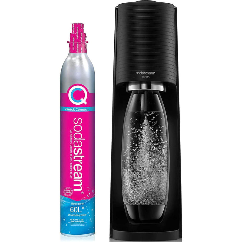 SodaStream Terra Sparkling Water Maker with CO2 and DWS Bottle Kitchen Appliances Black - DailySale