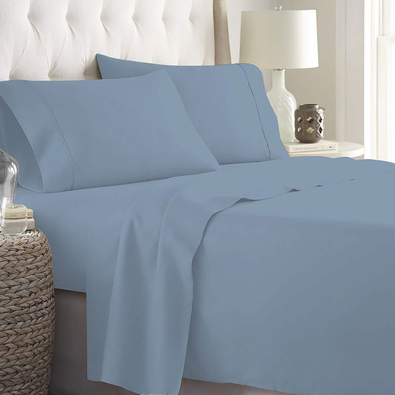 Soft Home 1800 Series Solid Microfiber Ultra Soft Sheet Set Bedding Dusty Blue Twin - DailySale