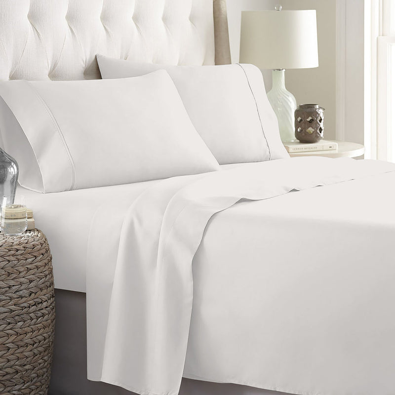 Soft Home 1800 Series Solid Microfiber Ultra Soft Sheet Set Bedding Ivory Twin - DailySale