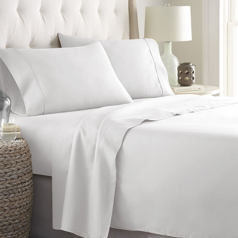 Soft Home 1800 Series Solid Microfiber Ultra Soft Sheet Set Bedding White Twin - DailySale