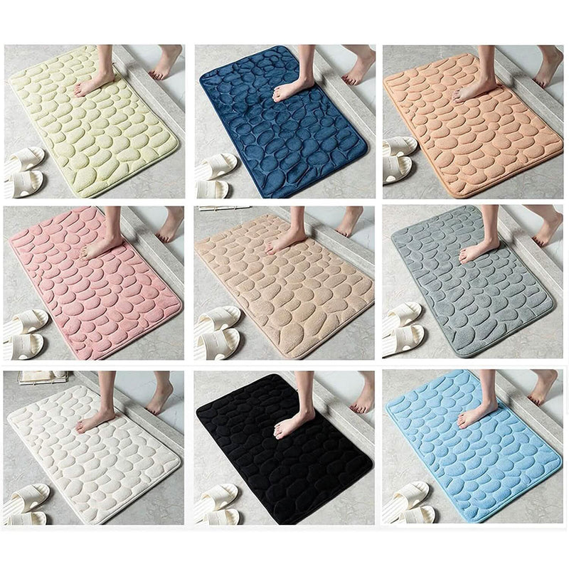 Soft Memory Foam Non Slip Cobblestone Embossing Bath Mat Bath - DailySale