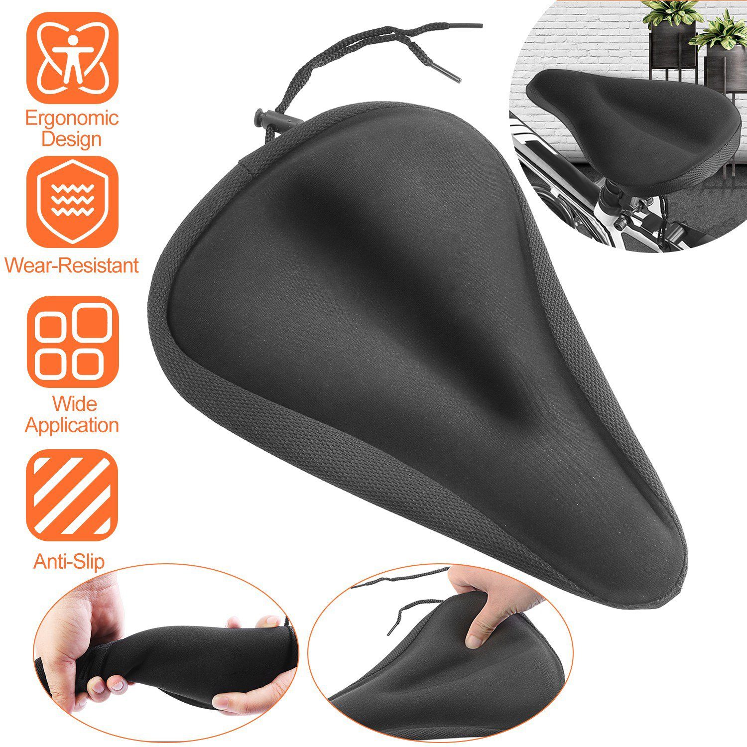 Soft Silicone Gel Bike Seat Saddle Cushion Cover Sports & Outdoors - DailySale