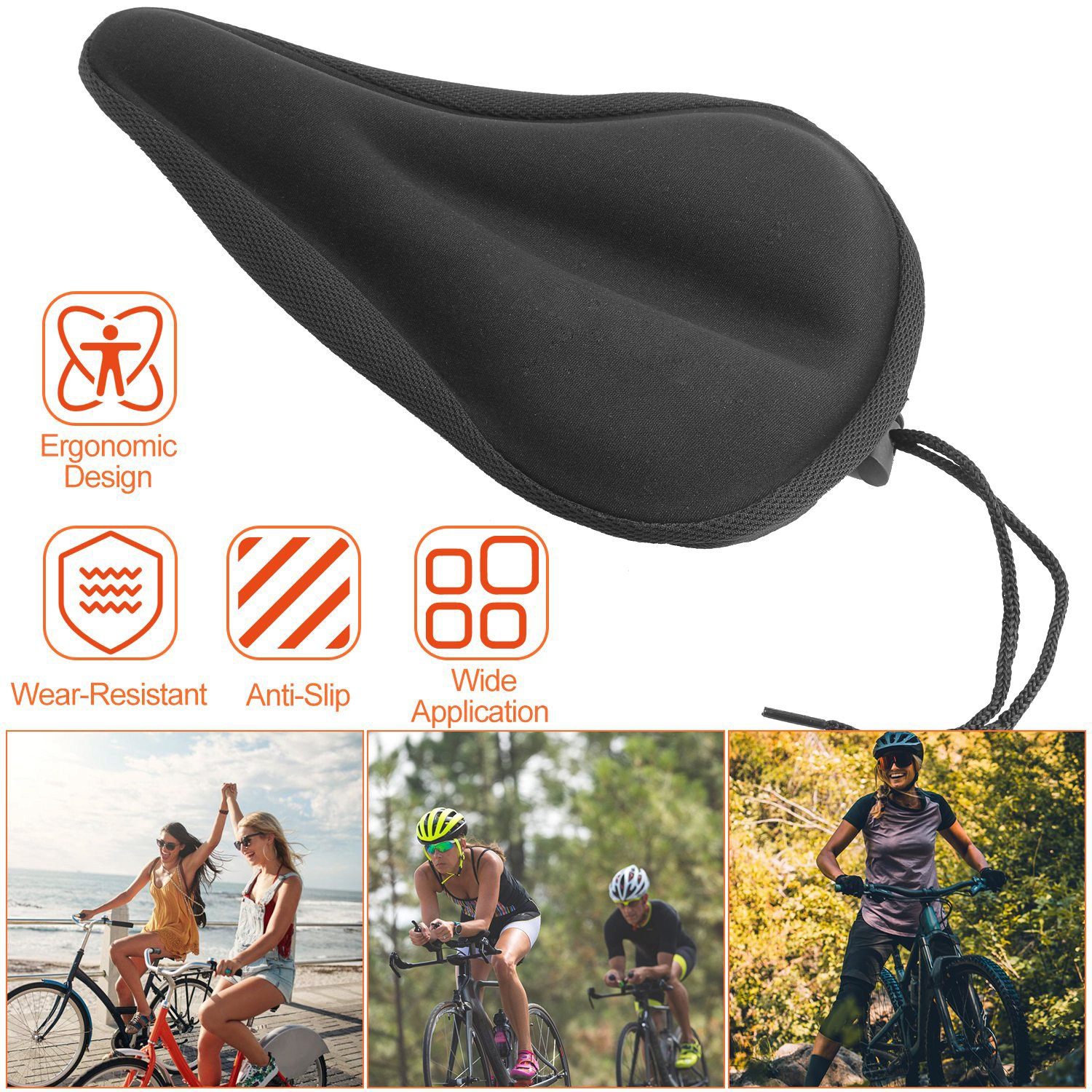 Soft Silicone Gel Bike Seat Saddle Cushion Cover Sports & Outdoors - DailySale