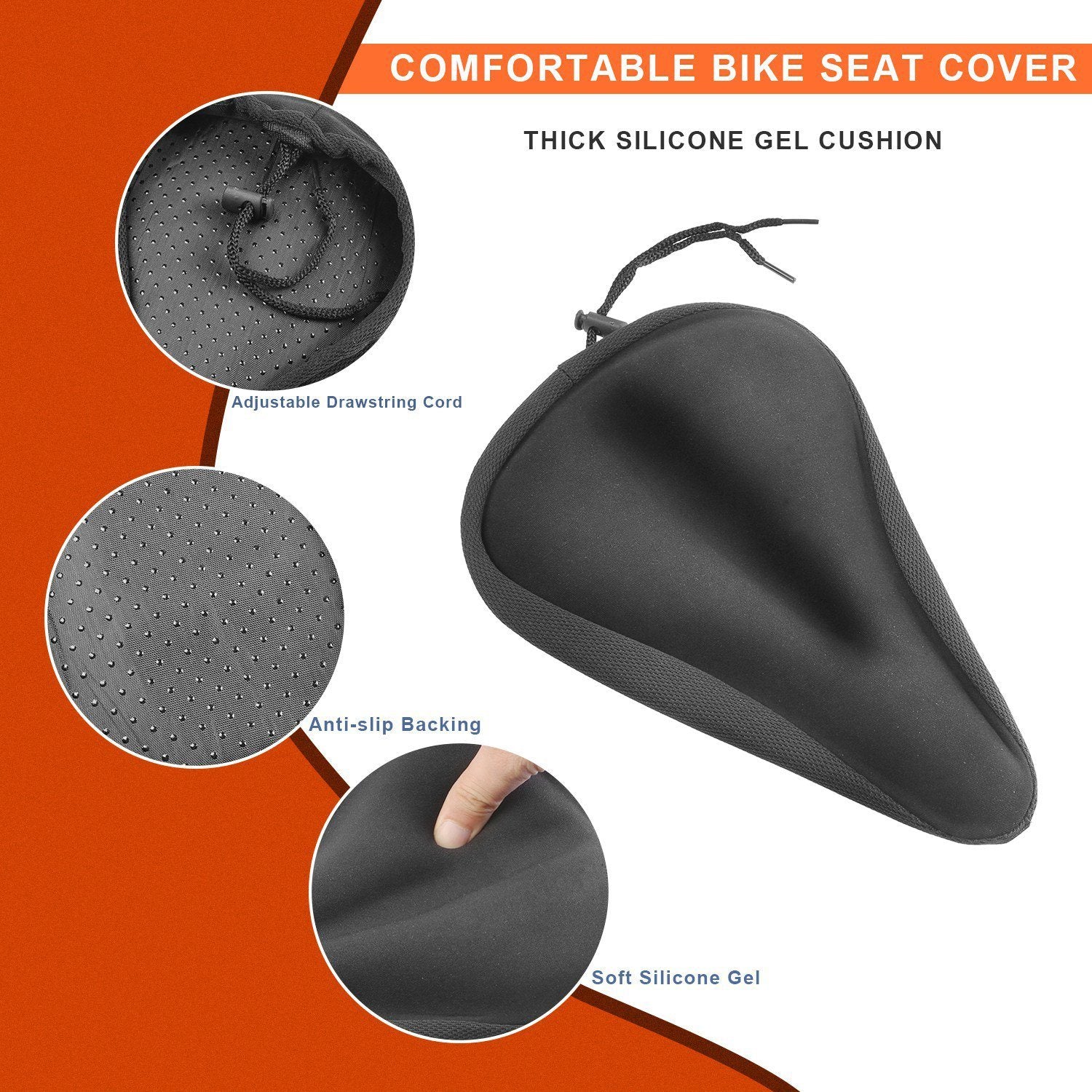 Soft Silicone Gel Bike Seat Saddle Cushion Cover Sports & Outdoors - DailySale