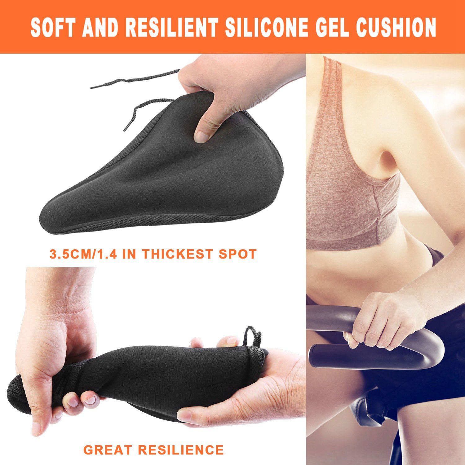 Soft Silicone Gel Bike Seat Saddle Cushion Cover Sports & Outdoors - DailySale