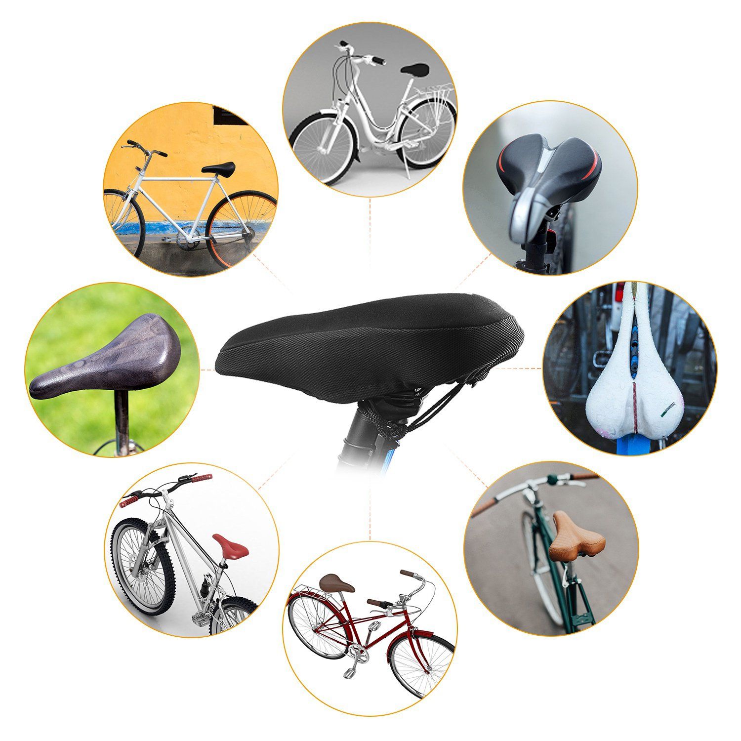 Soft Silicone Gel Bike Seat Saddle Cushion Cover Sports & Outdoors - DailySale