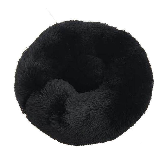 Soft Winter Warm Plush Calming Pet Bed Pet Supplies Black S - DailySale
