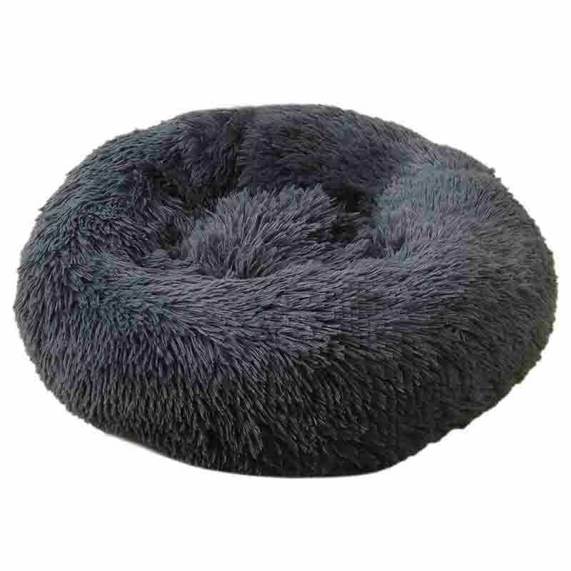 Soft Winter Warm Plush Calming Pet Bed Pet Supplies Dark Gray S - DailySale