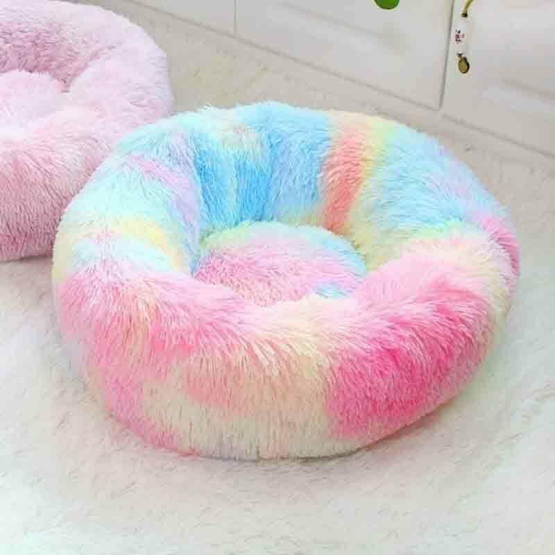 Soft Winter Warm Plush Calming Pet Bed Pet Supplies Multicolor S - DailySale