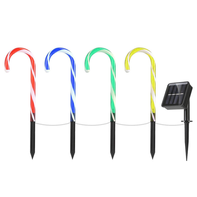 Solar Christmas Candy Cane Light IP55 Waterproof Stake Light Holiday Decor & Apparel - DailySale