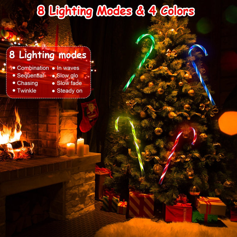 Solar Christmas Candy Cane Light IP55 Waterproof Stake Light Holiday Decor & Apparel - DailySale