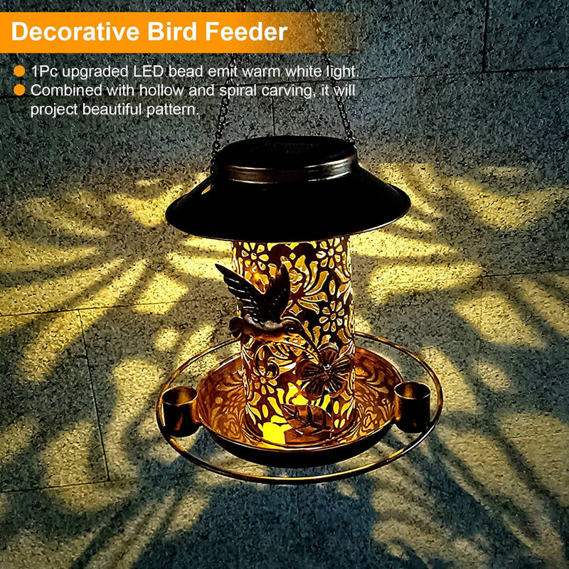 Solar Decorative Hanging Bird Feeder Lantern Garden & Patio - DailySale