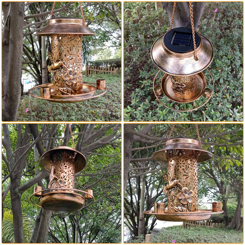 Solar Decorative Hanging Bird Feeder Lantern Garden & Patio - DailySale