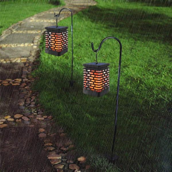 Solar Flame Hanging Lantern Lights Outdoor Lighting 2-Pack - DailySale