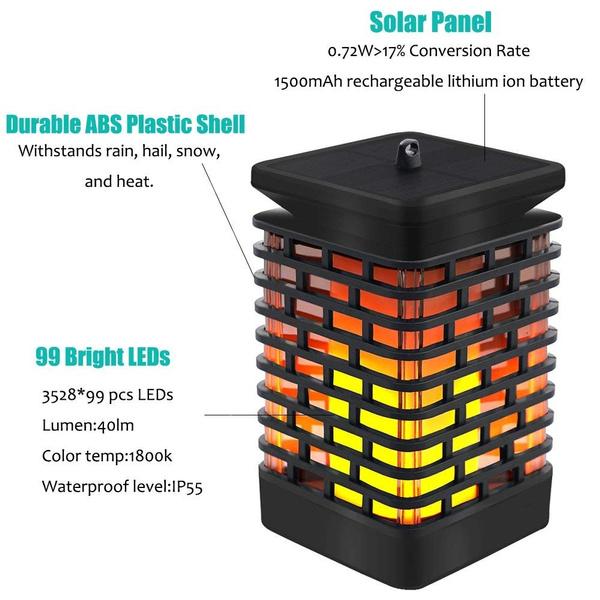 Solar Flame Hanging Lantern Lights Outdoor Lighting - DailySale