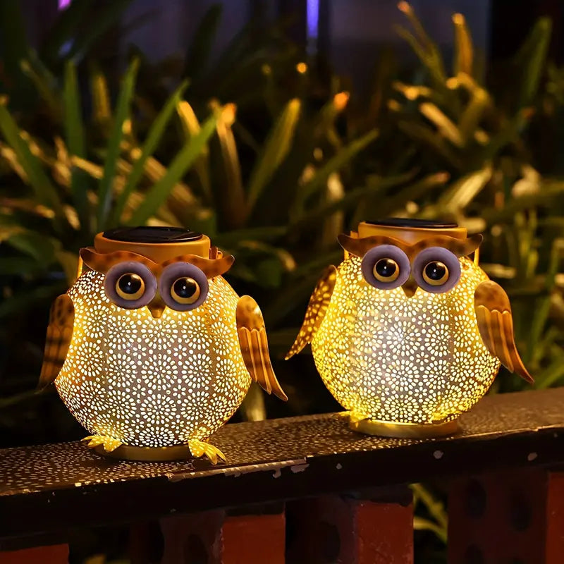 Solar Garden Hanging Light Owl Pattern Outdoor Lighting - DailySale