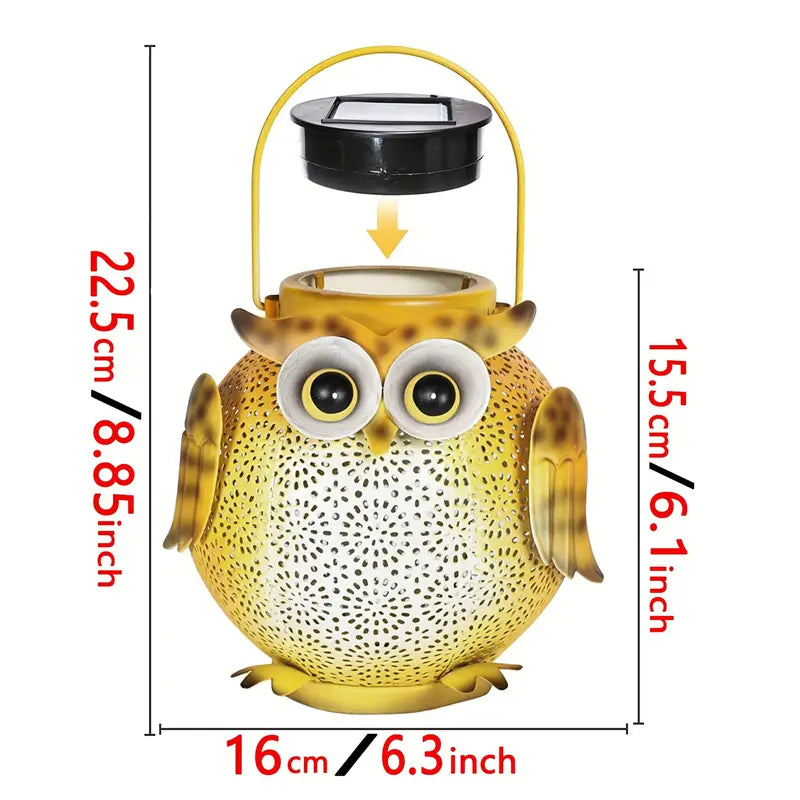 Solar Garden Hanging Light Owl Pattern Outdoor Lighting - DailySale