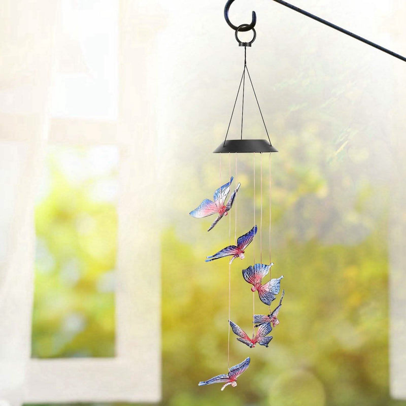 Solar LED Butterfly Wind Chimes Garden & Patio - DailySale