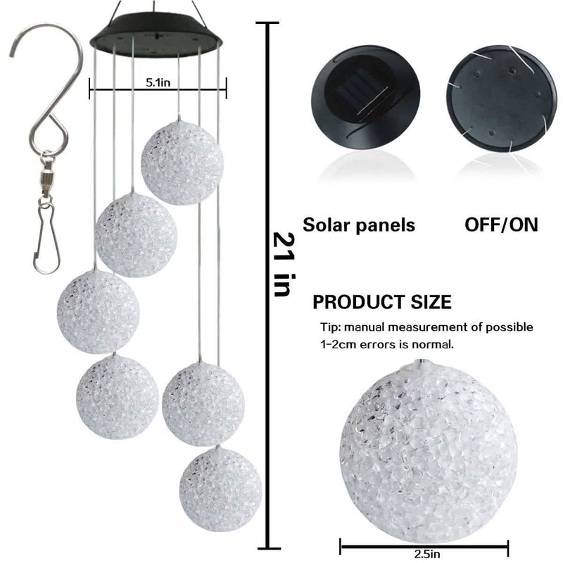 Solar LED Color Changing Wind Chime Light Spinner Hanging Spiral String Light Lighting & Decor - DailySale