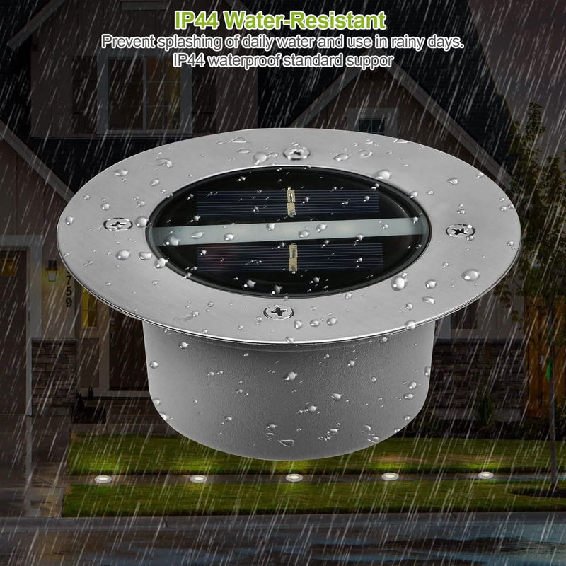 Solar LED Disk Lights IP44 Water Resistant Light Sensor Outdoor Lighting - DailySale
