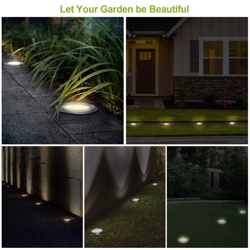 Solar LED Disk Lights IP44 Water Resistant Light Sensor Outdoor Lighting - DailySale