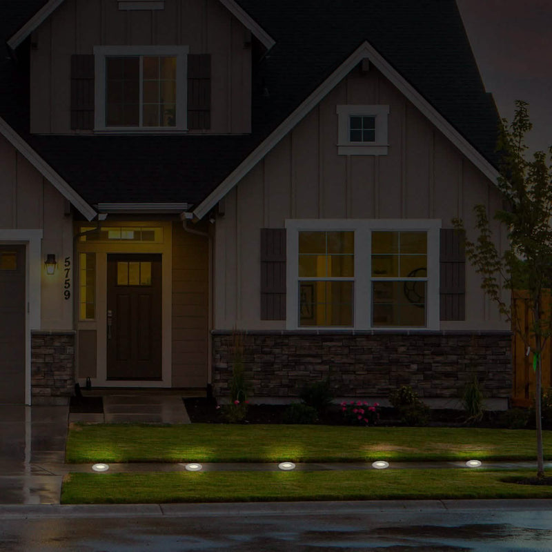 Solar LED Disk Lights IP44 Water Resistant Light Sensor Outdoor Lighting - DailySale