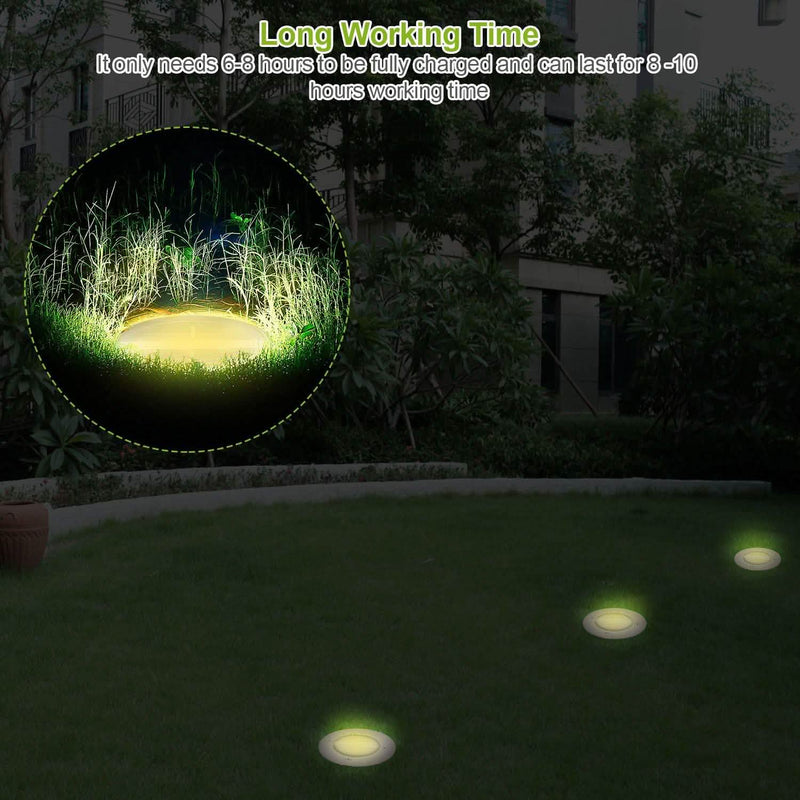 Solar LED Disk Lights IP44 Water Resistant Light Sensor Outdoor Lighting - DailySale