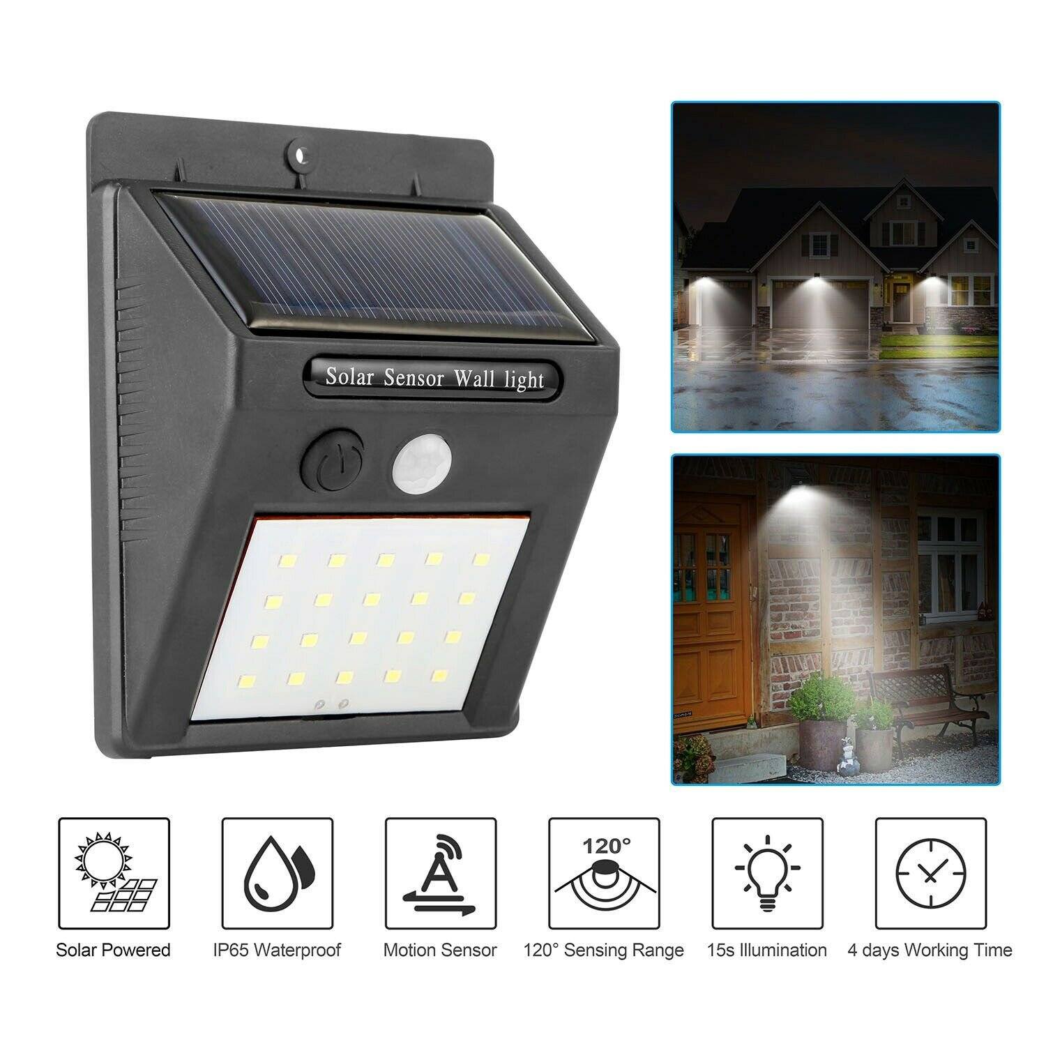 Solar Light 20 LEDs Outdoor PIR Garden & Patio - DailySale