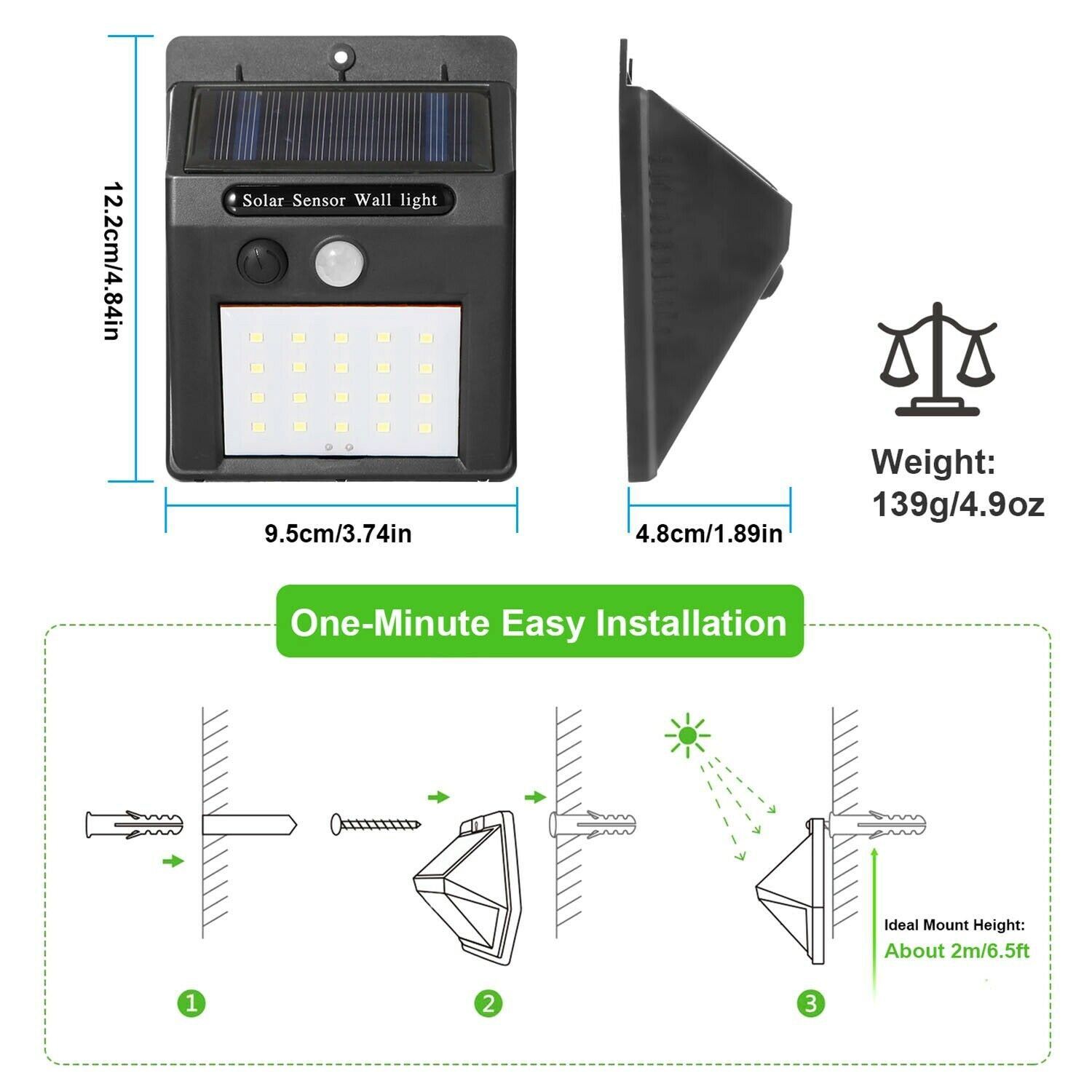 Solar Light 20 LEDs Outdoor PIR Garden & Patio - DailySale