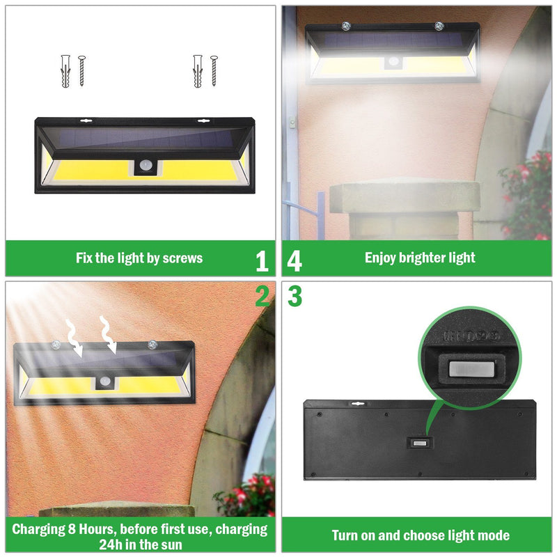 Solar Lights 180 LEDS Solar Wall Light Outdoor Lighting - DailySale