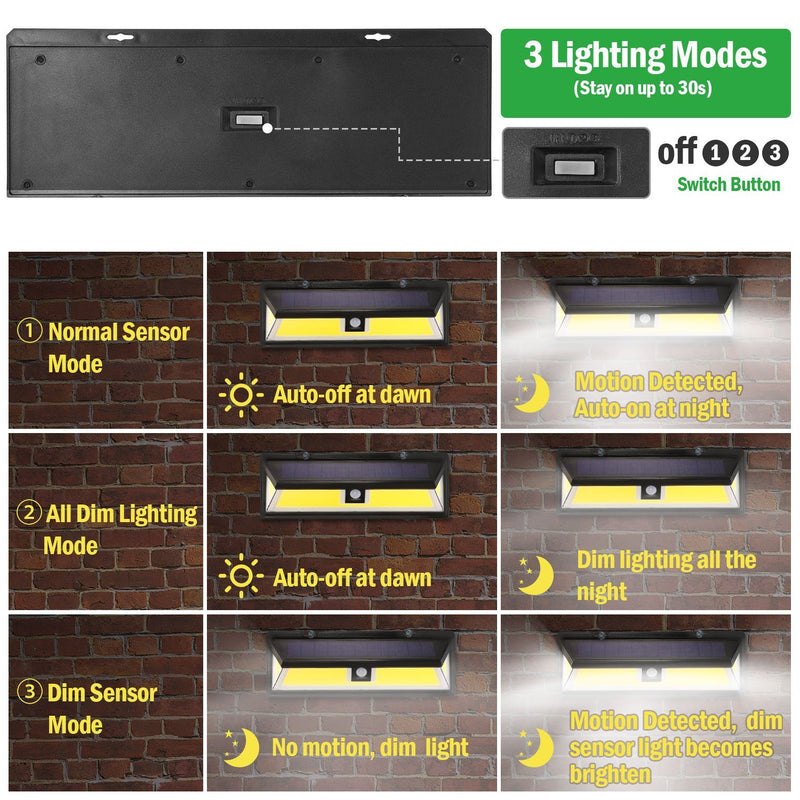 Solar Lights 180 LEDS Solar Wall Light Outdoor Lighting - DailySale