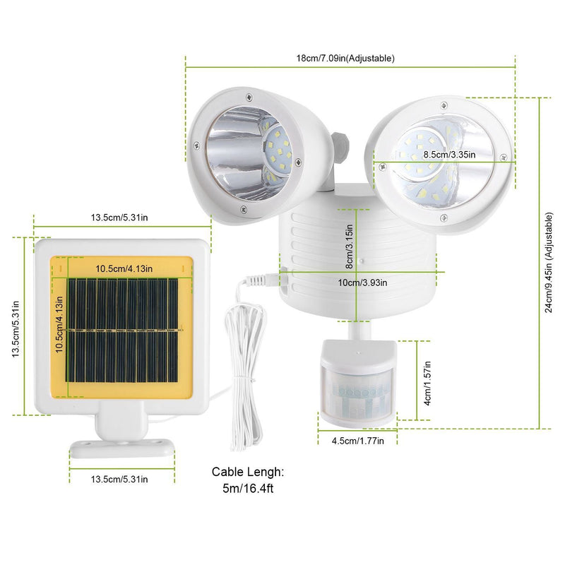 Solar Lights 22 LEDs Outdoor Security