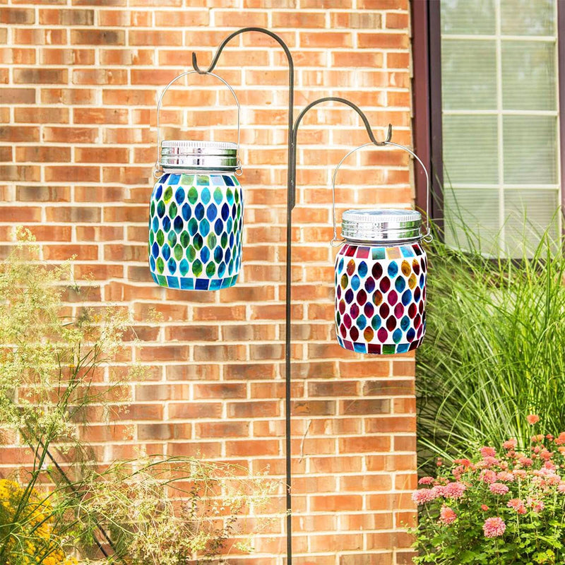 Solar Mosaic LED Waterproof Outdoor Hanging Lanterns Outdoor Lighting - DailySale