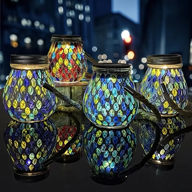 Solar Outdoor Mosaic Lantern Outdoor Lighting - DailySale