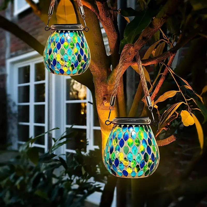 Solar Outdoor Mosaic Lantern Outdoor Lighting - DailySale