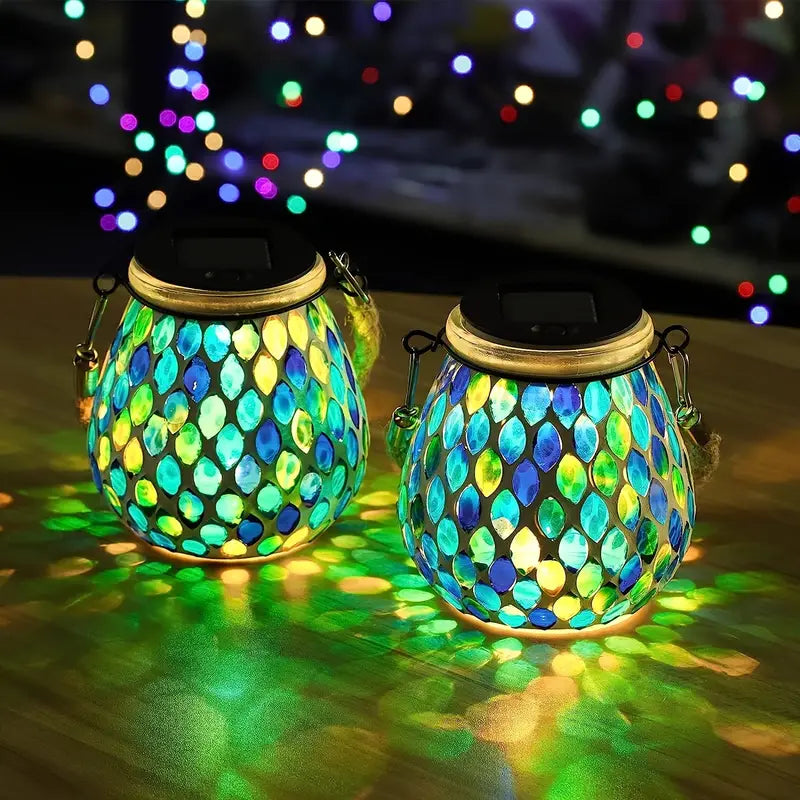 Solar Outdoor Mosaic Lantern Outdoor Lighting - DailySale