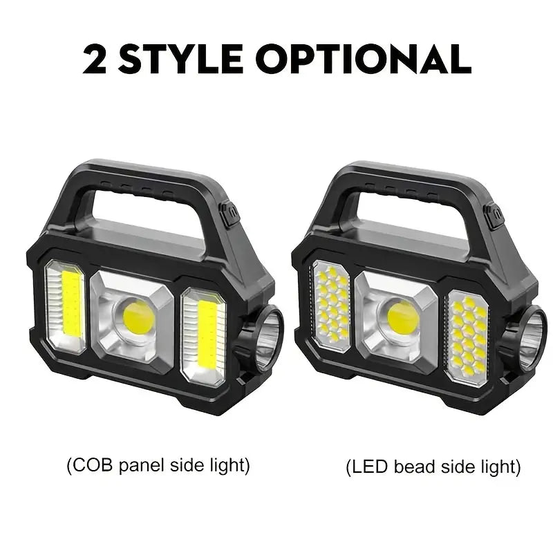 Solar Portable Flashlight & Handheld Searchlight with Side Lights Sports & Outdoors - DailySale