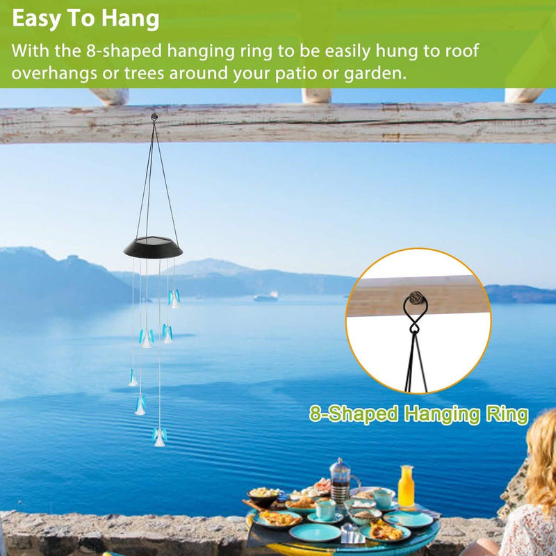 Solar Powered Angel Lights Wind Chimes LED Color Changing Outdoor Lighting - DailySale