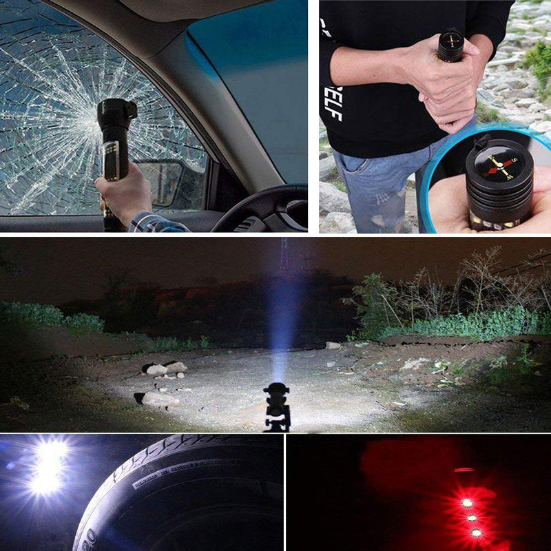 Solar Powered Flashlights Multifunctional Rechargeable LED Torch Flashlight Sports & Outdoors - DailySale