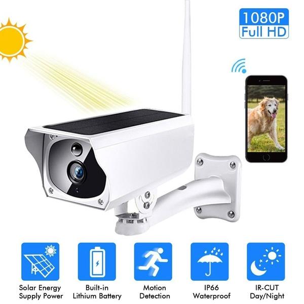 Solar Powered IP Camera with Rechargable Batteries HD 1080p Loop Recording Cameras & Drones - DailySale
